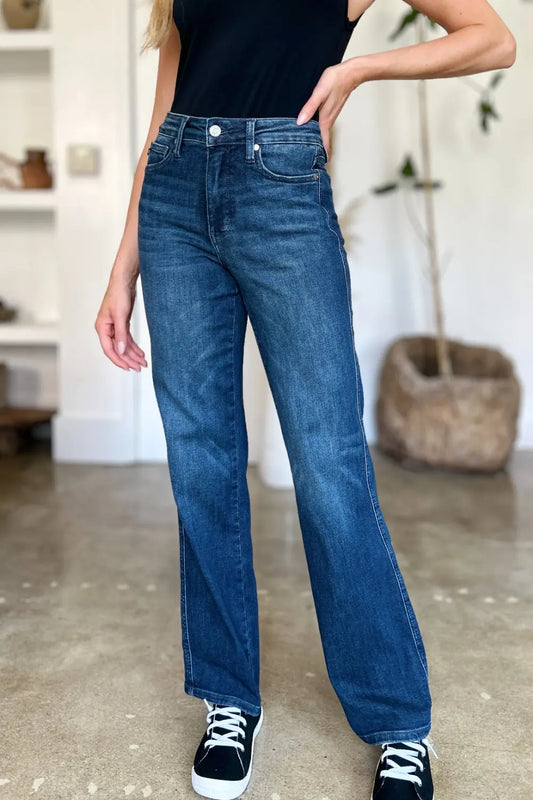 Judy Blue Full Size Tummy Control Straight Jeans Trendsi
