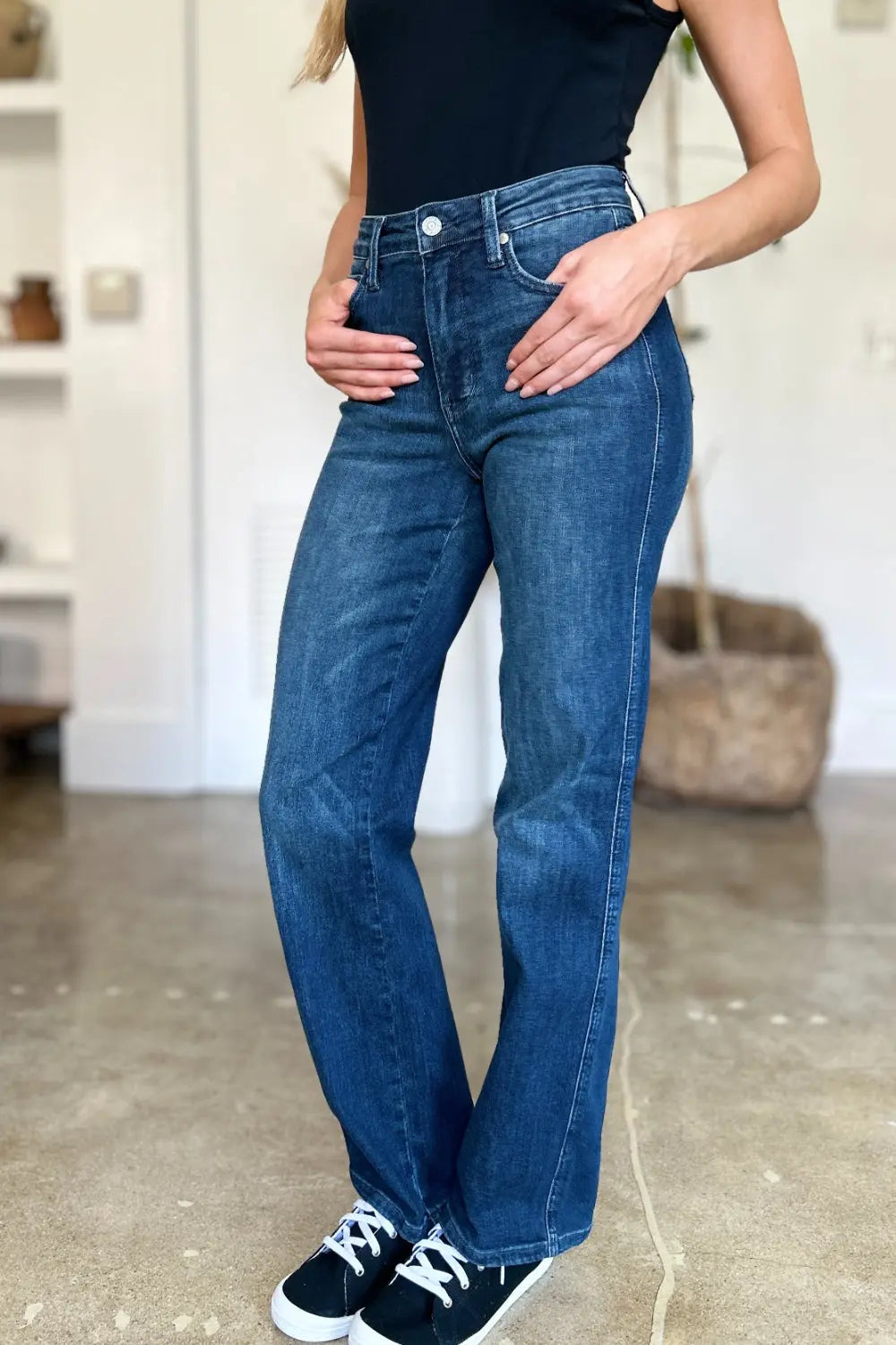 Judy Blue Full Size Tummy Control Straight Jeans Trendsi