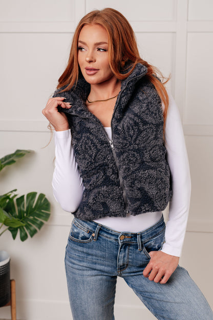 Just One More Layer Paisley Sherpa Print Vest Ave Shops