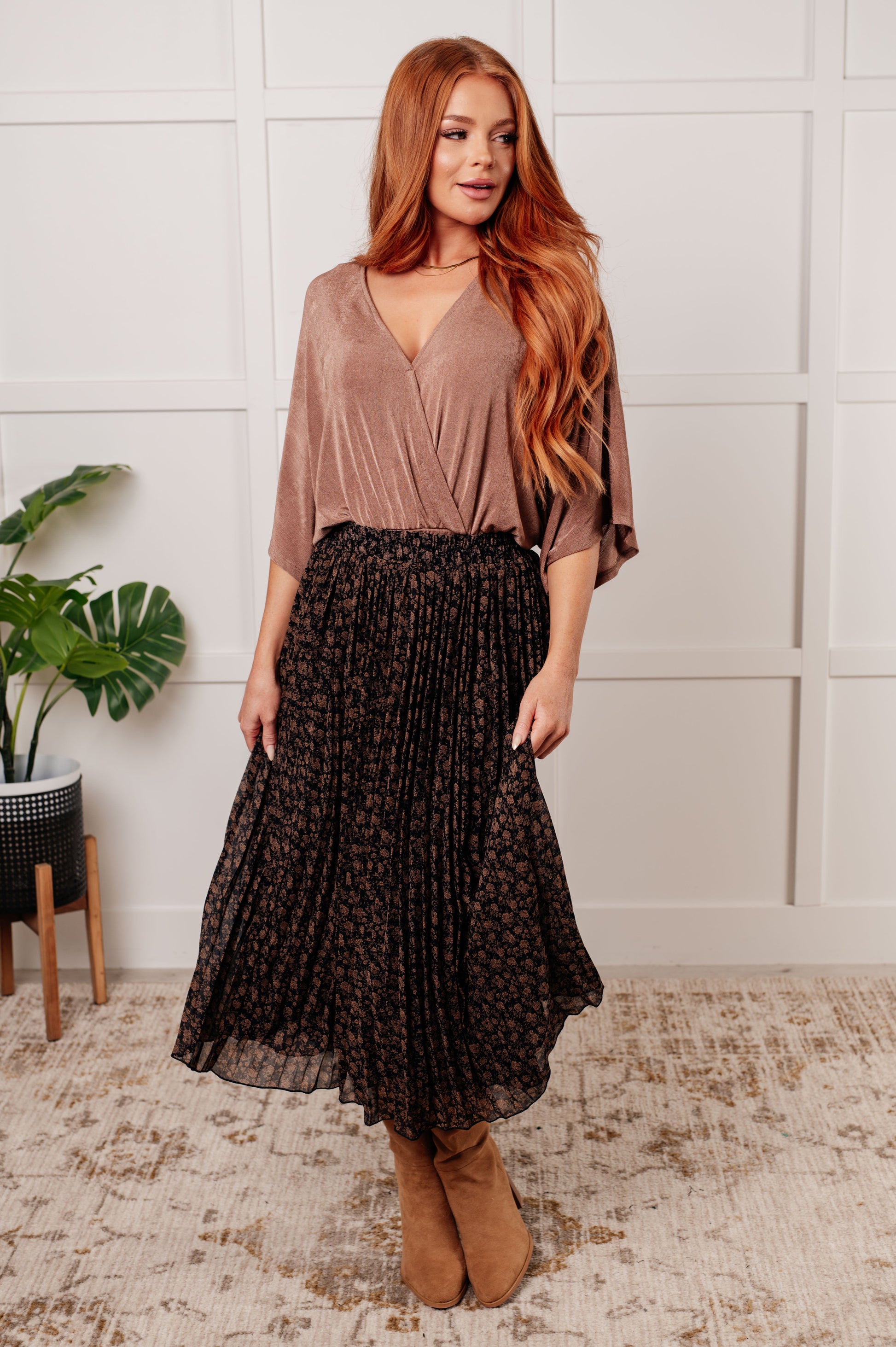 Just What You Wanted Floral Print Pleated Skirt Ave Shops