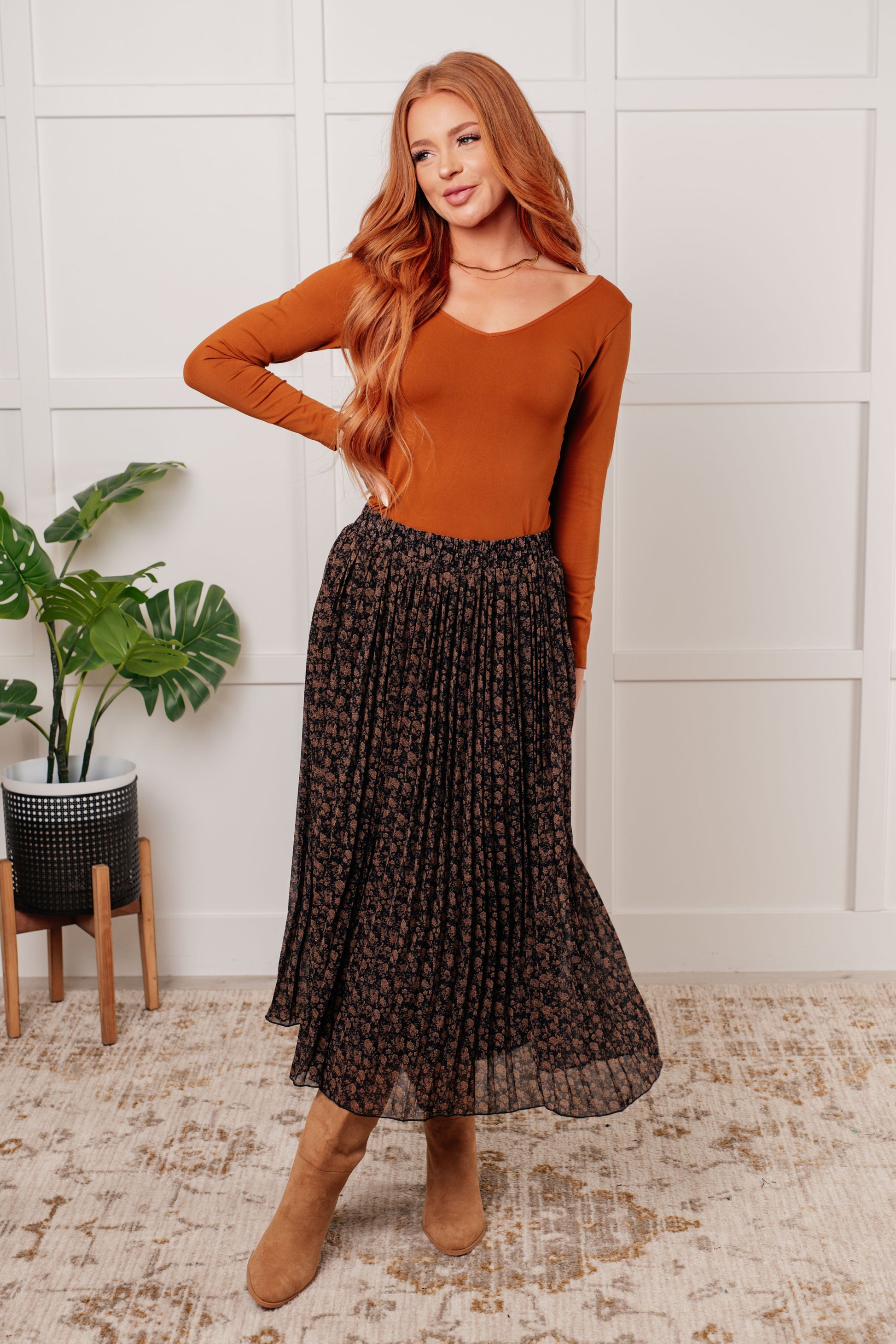 Just What You Wanted Floral Print Pleated Skirt Ave Shops
