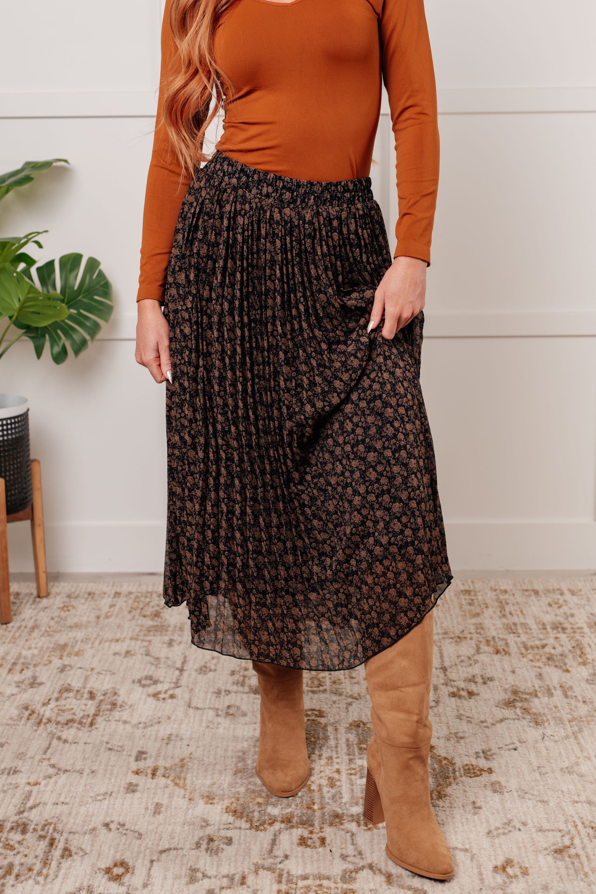 Just What You Wanted Floral Print Pleated Skirt Ave Shops