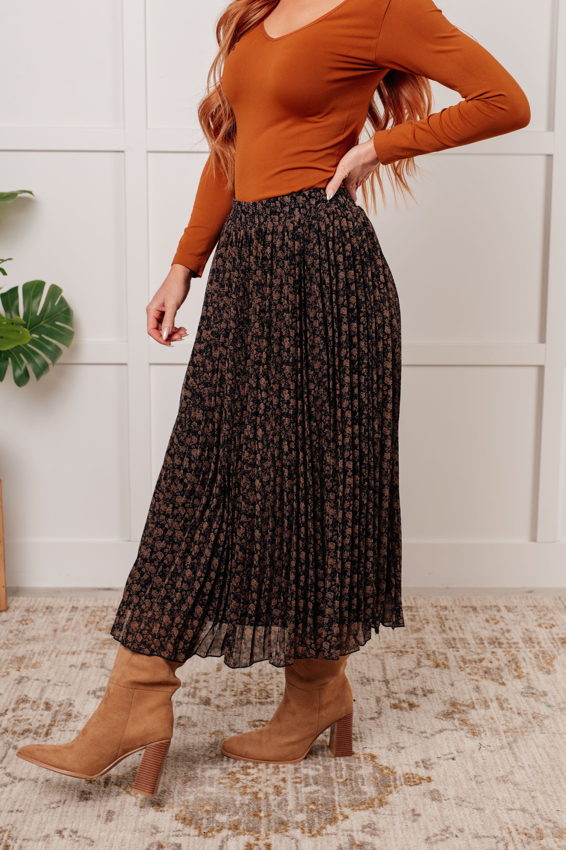 Just What You Wanted Floral Print Pleated Skirt Ave Shops