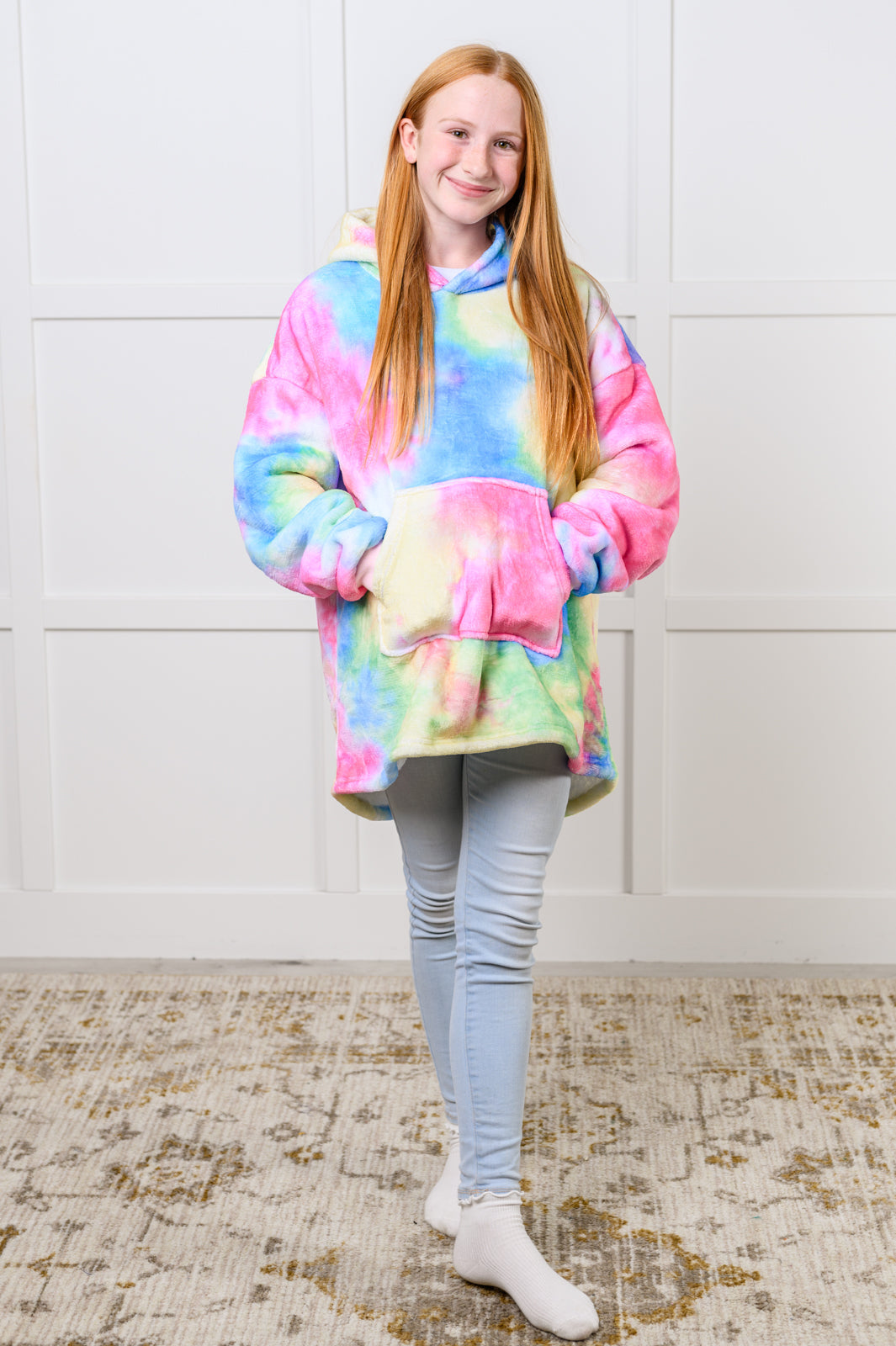 Kids Oversized Hoodie Blanket in Rainbow Ave Shops