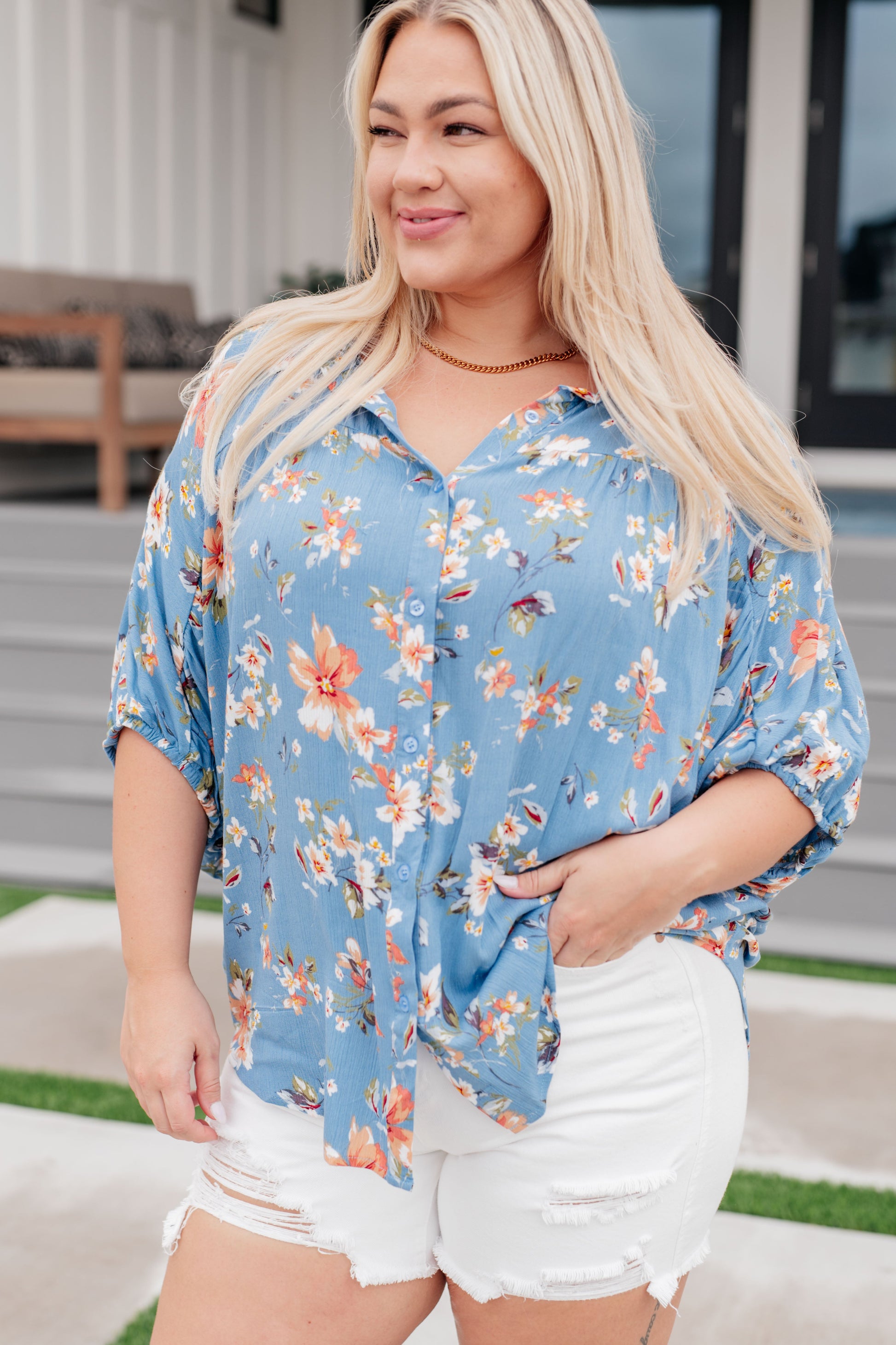 Lanikai Floral Button Down Ave Shops