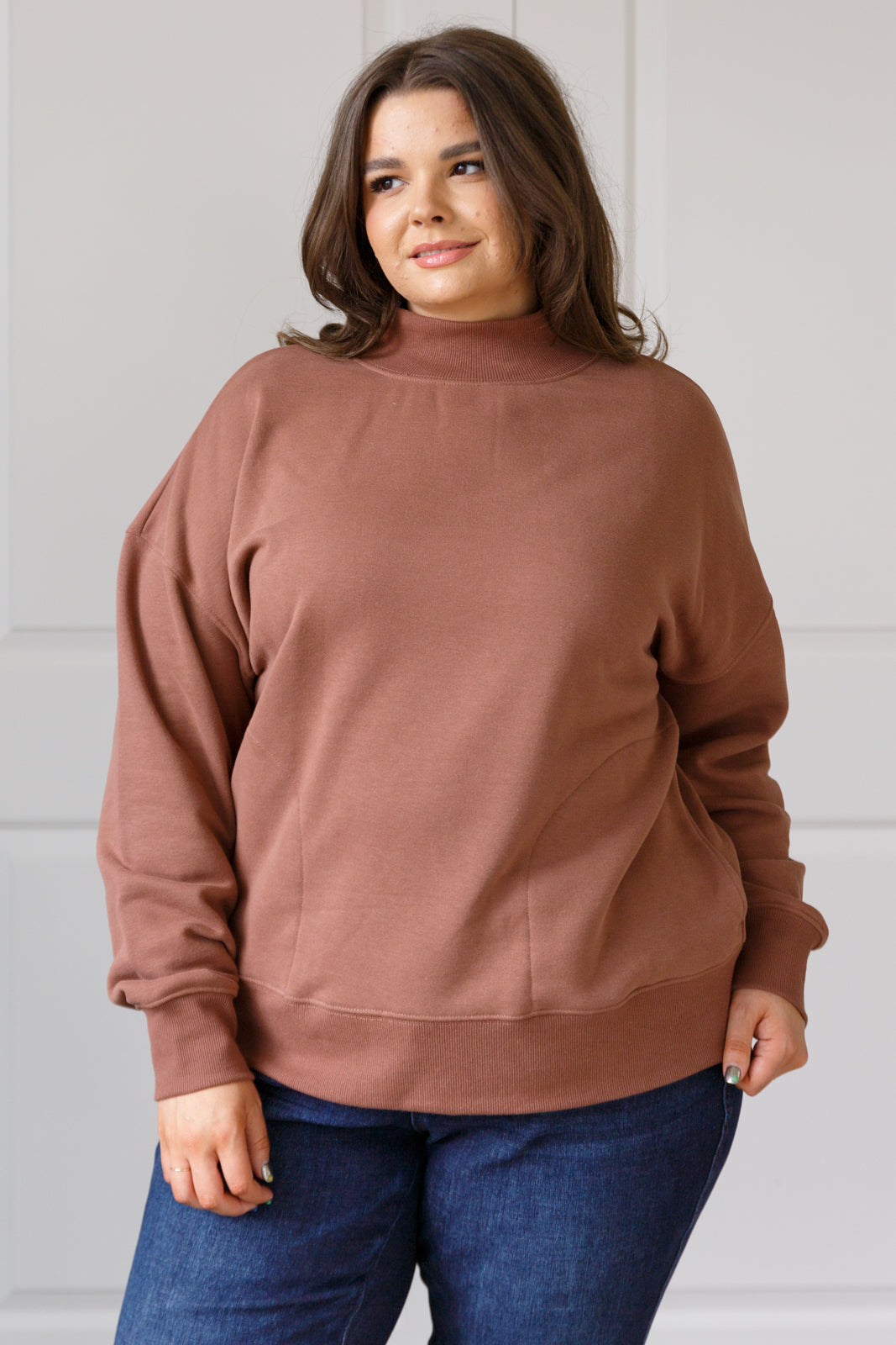 Make No Mistake Mock Neck Pullover in Cocoa Ave Shops