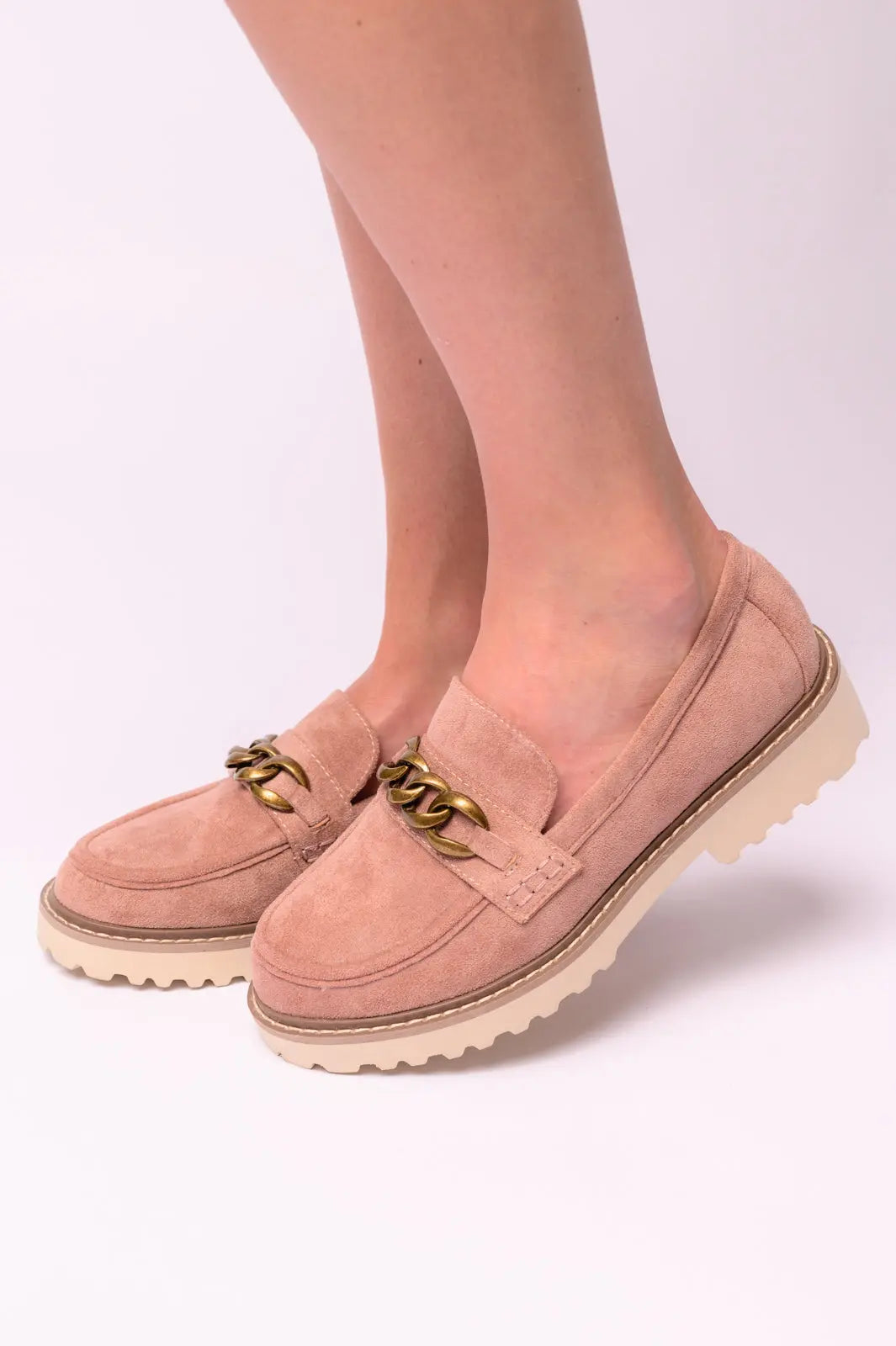 Literally Loafers in Blush Faux Suede Ave Shops