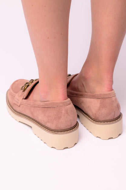 Literally Loafers in Blush Faux Suede Ave Shops