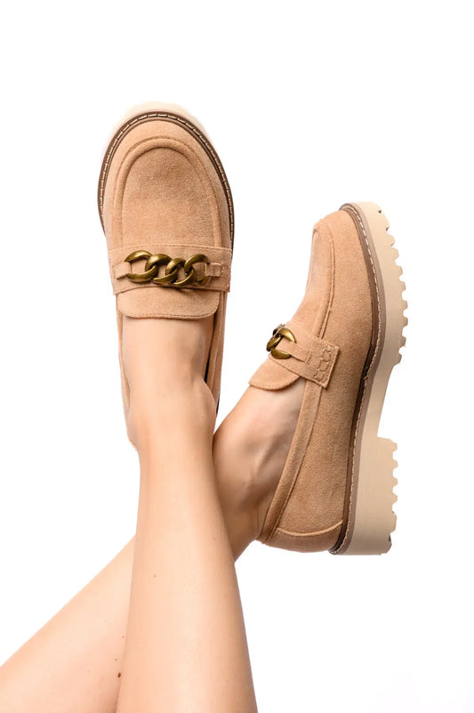 Literally Loafers in Camel Faux Suede Ave Shops
