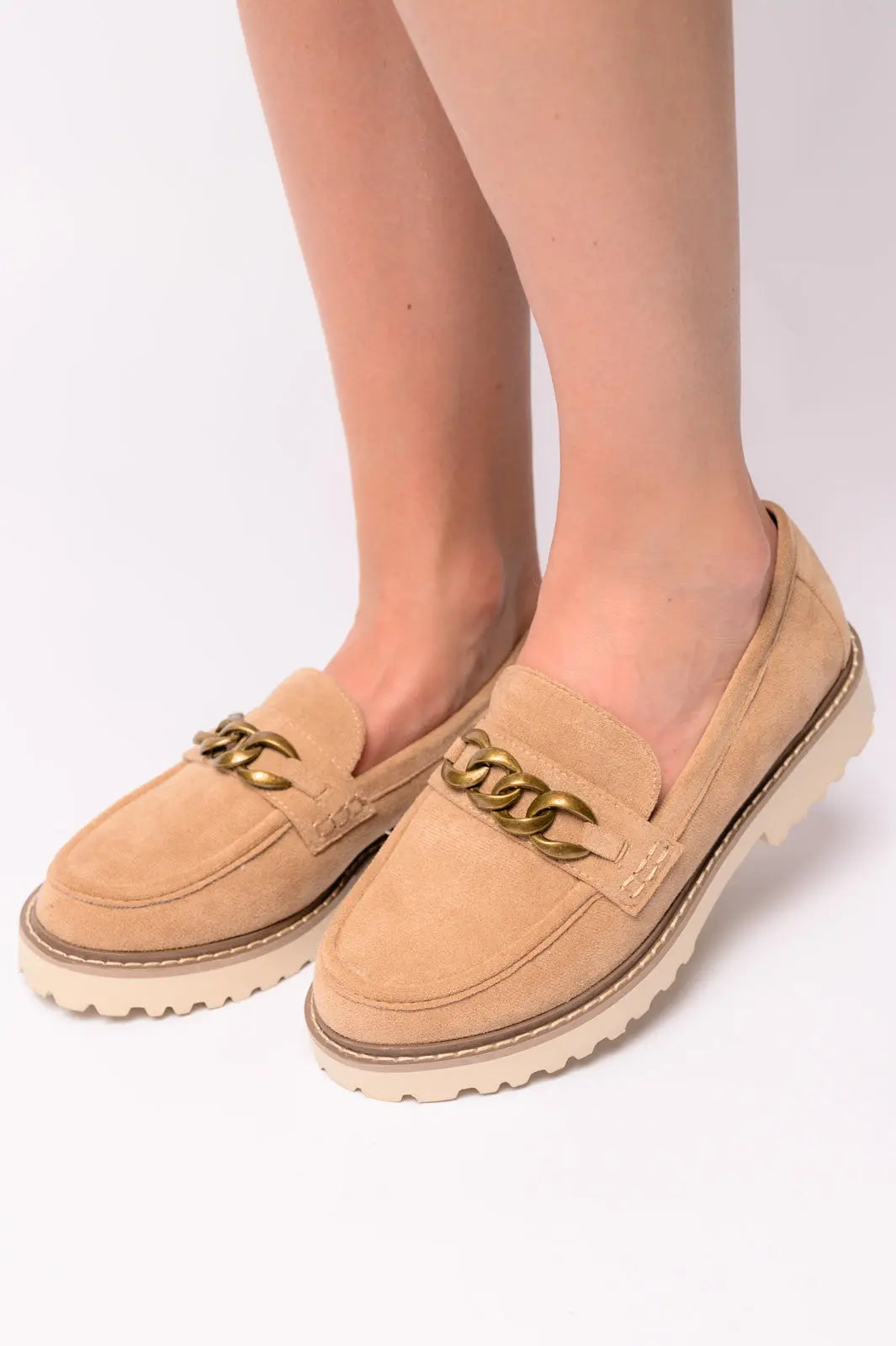 Literally Loafers in Camel Faux Suede Ave Shops