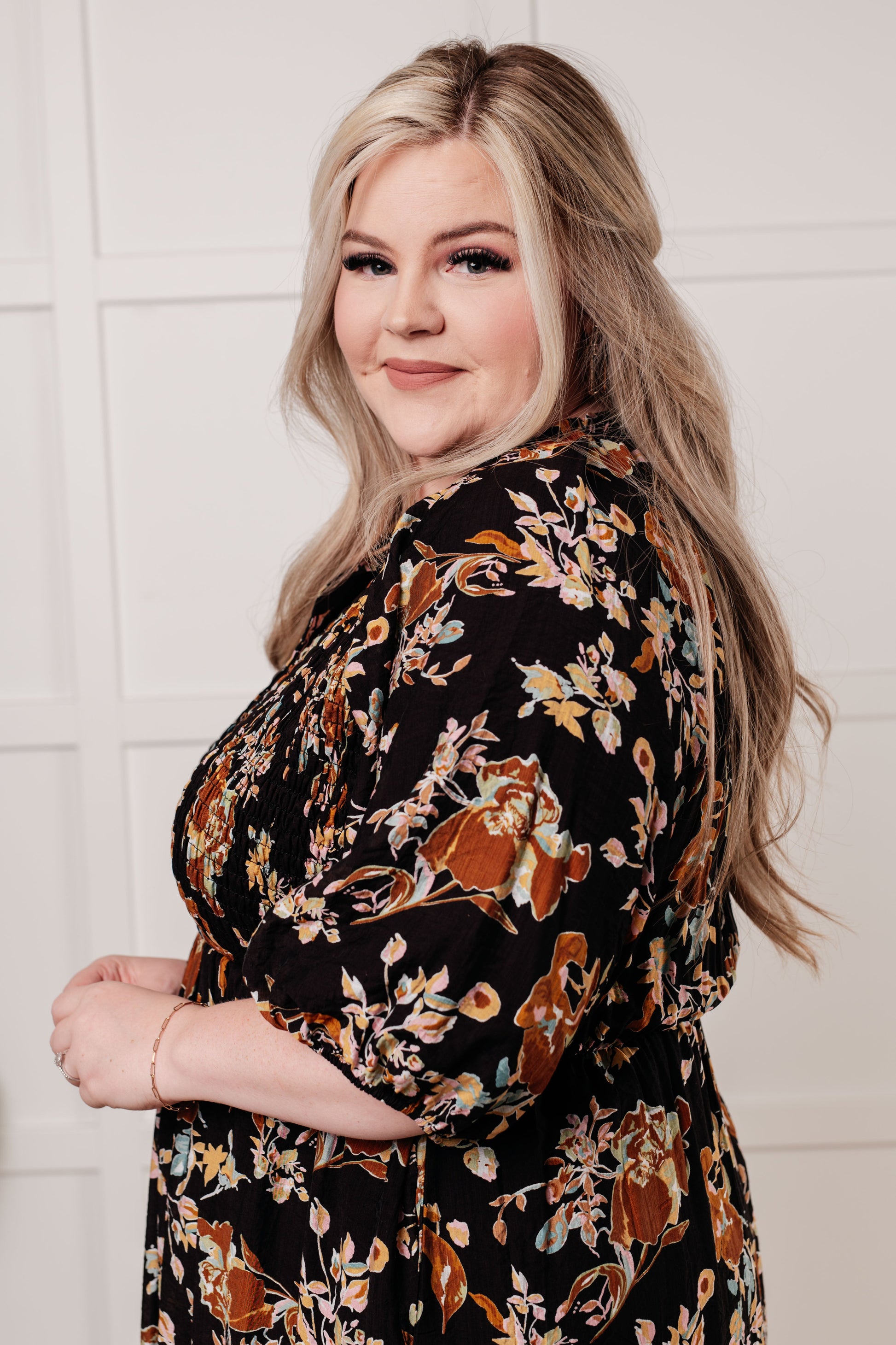 Look My Way Smocked Bodice Button Down Dress Ave Shops