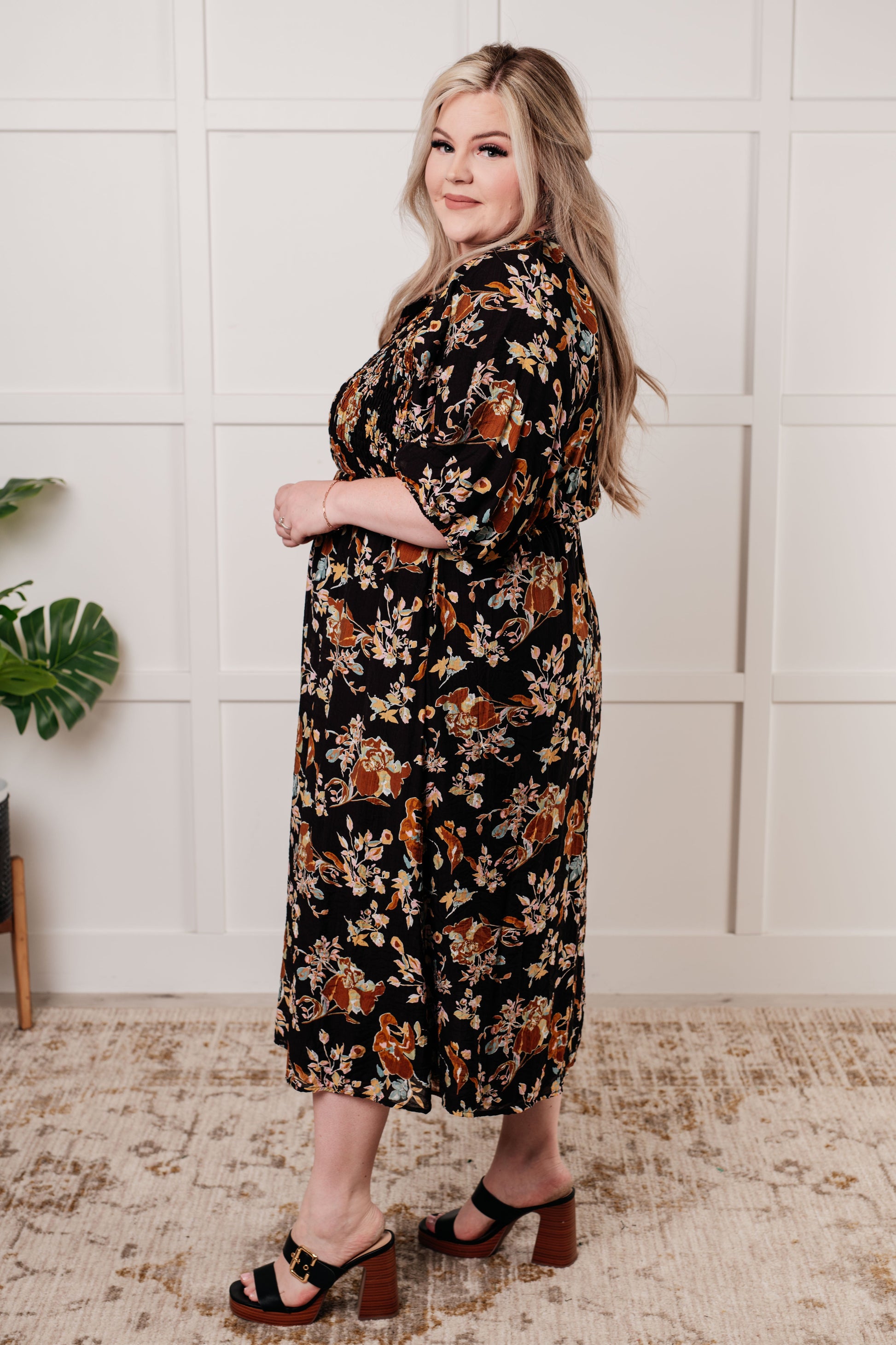 Look My Way Smocked Bodice Button Down Dress Ave Shops