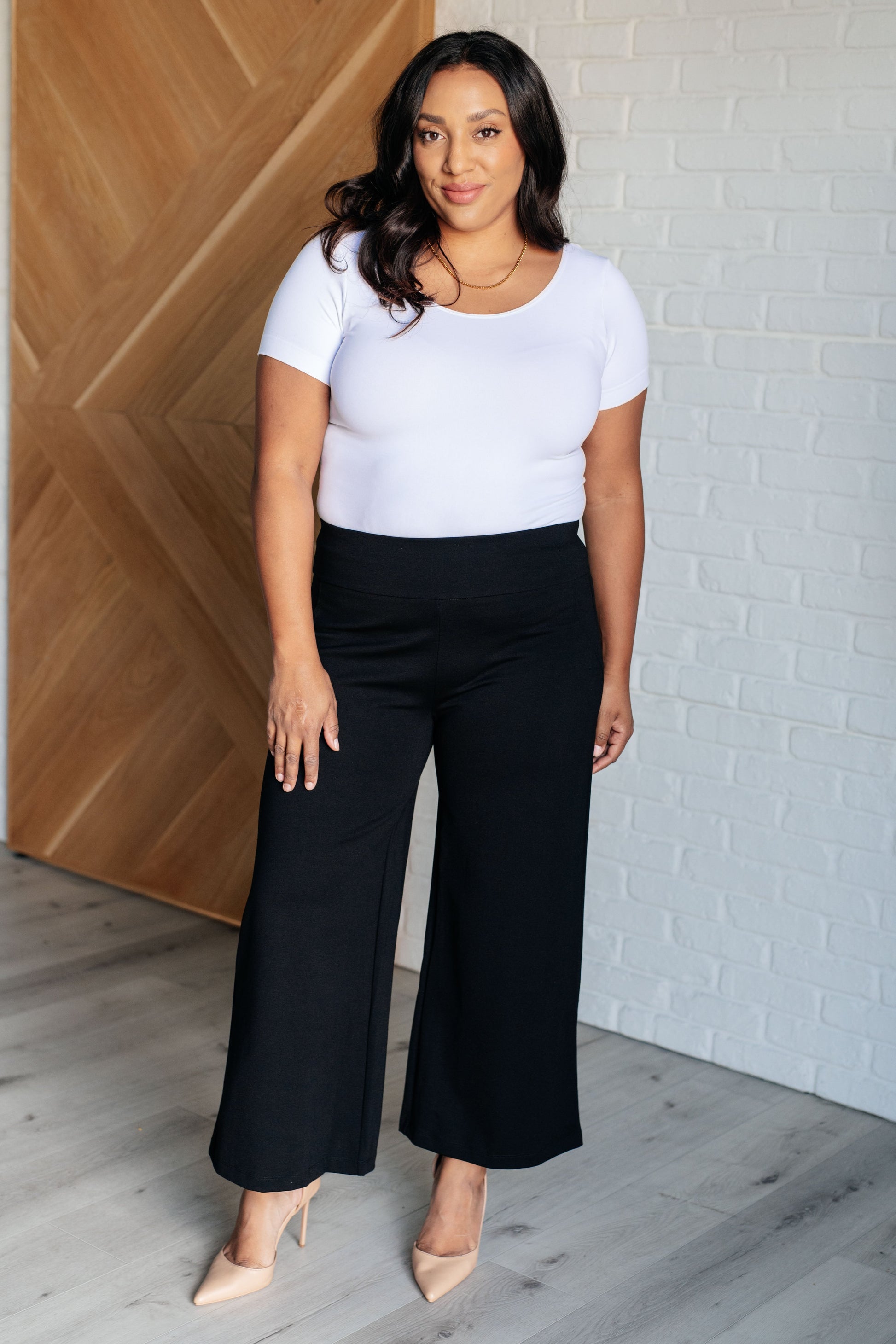 Magic Wide Leg Crop Pants in Black Ave Shops