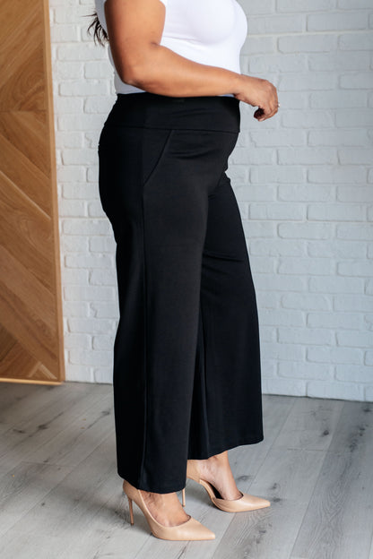Magic Wide Leg Crop Pants in Black Ave Shops