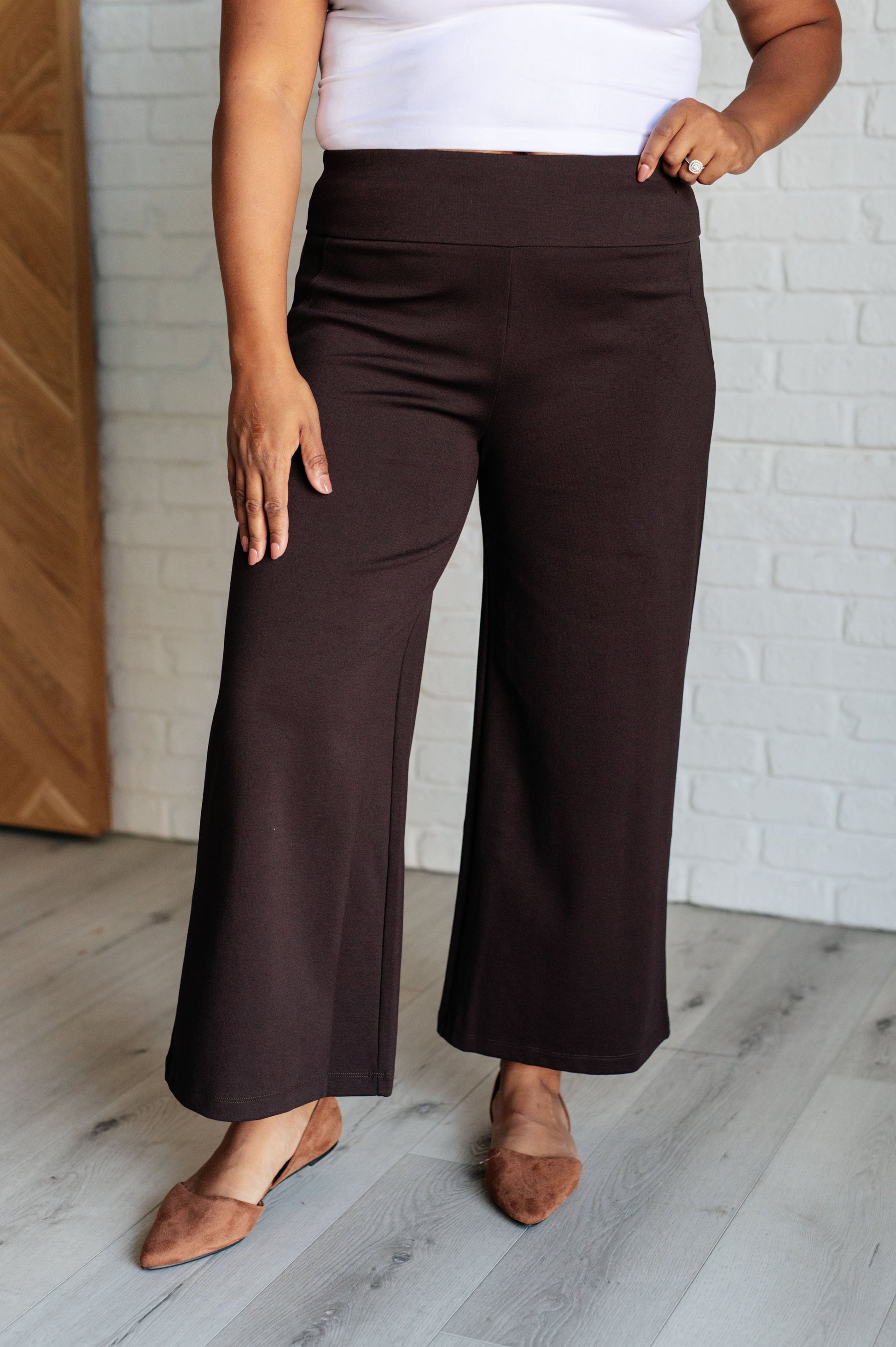 Magic Wide Leg Crop Pants in Chocolate Ave Shops