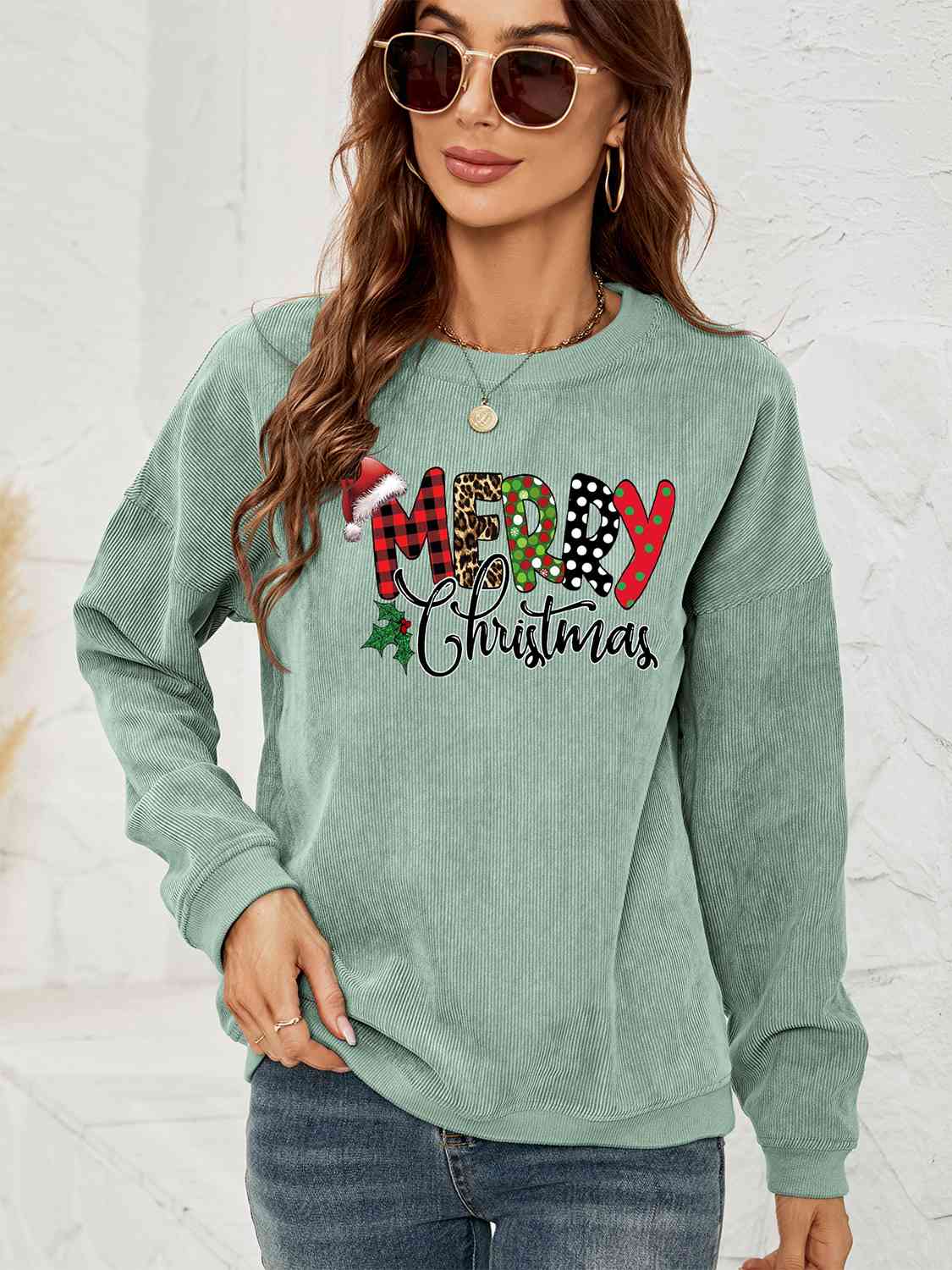 Sage Merry Christmas Sweatshirt The Magnolia Cottage Boutique