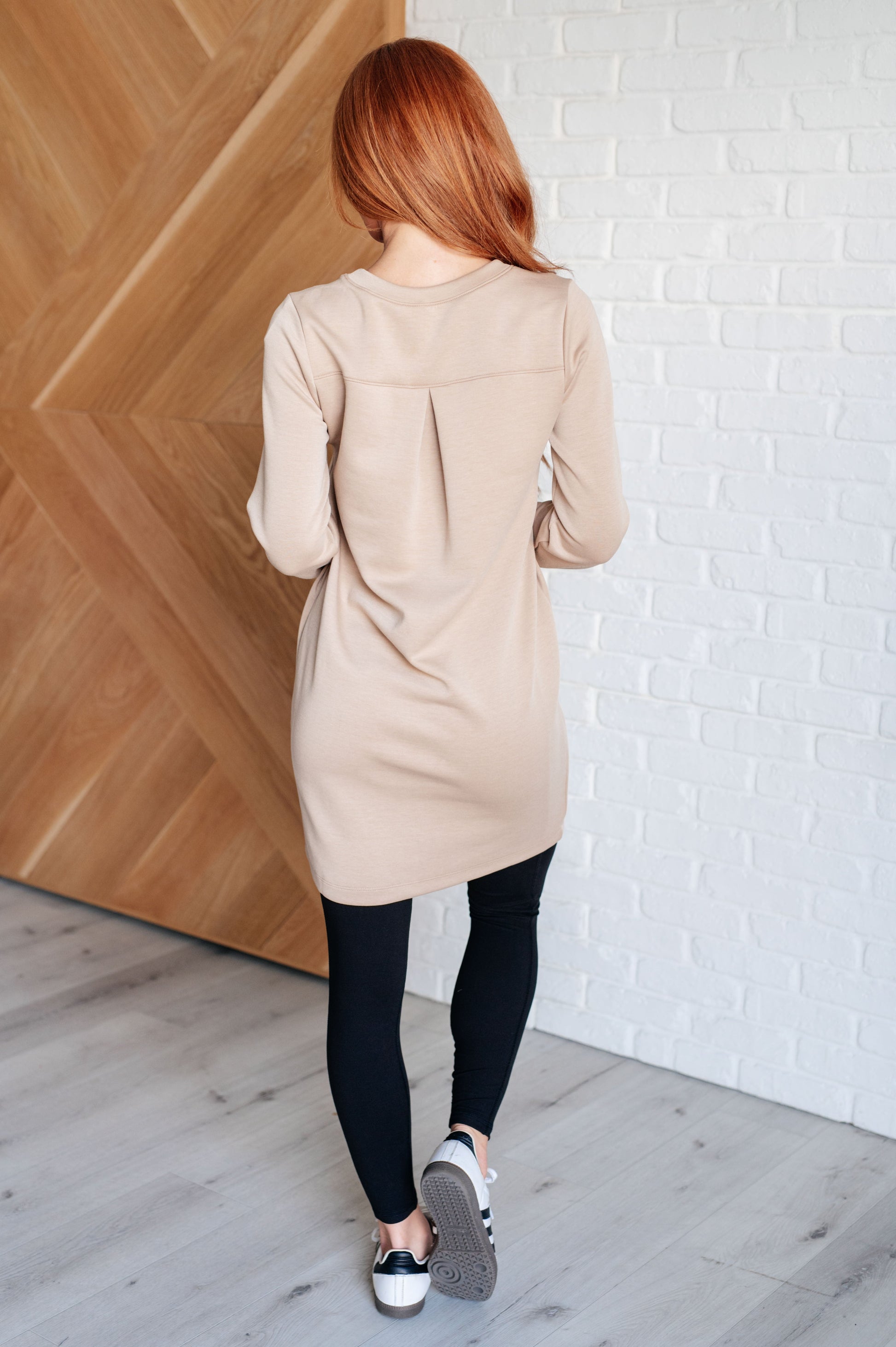 Milan Travel Shift Dress in Khaki Ave Shops