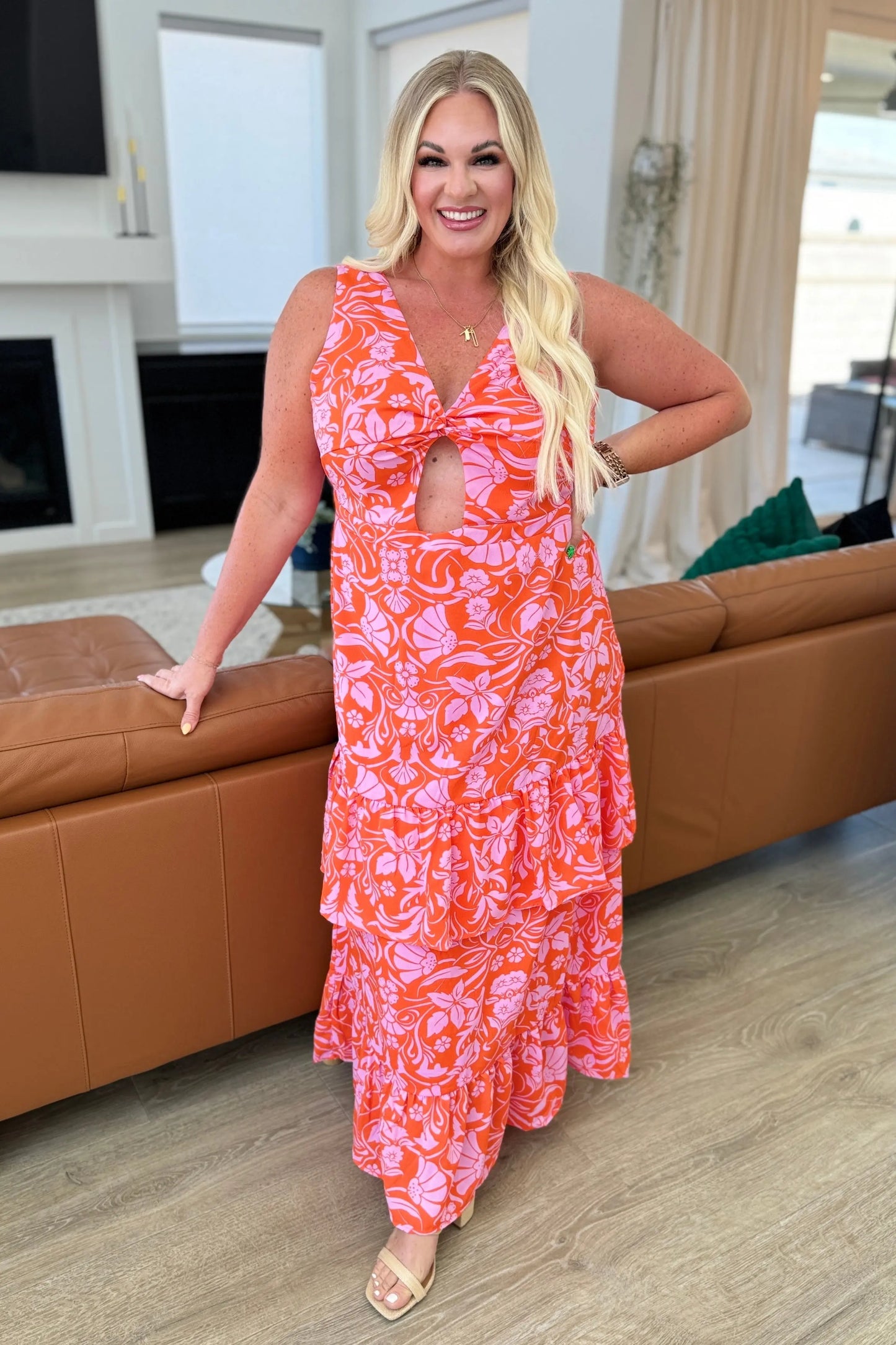 Miss Summer V-Neck Tiered Dress Ave Shops