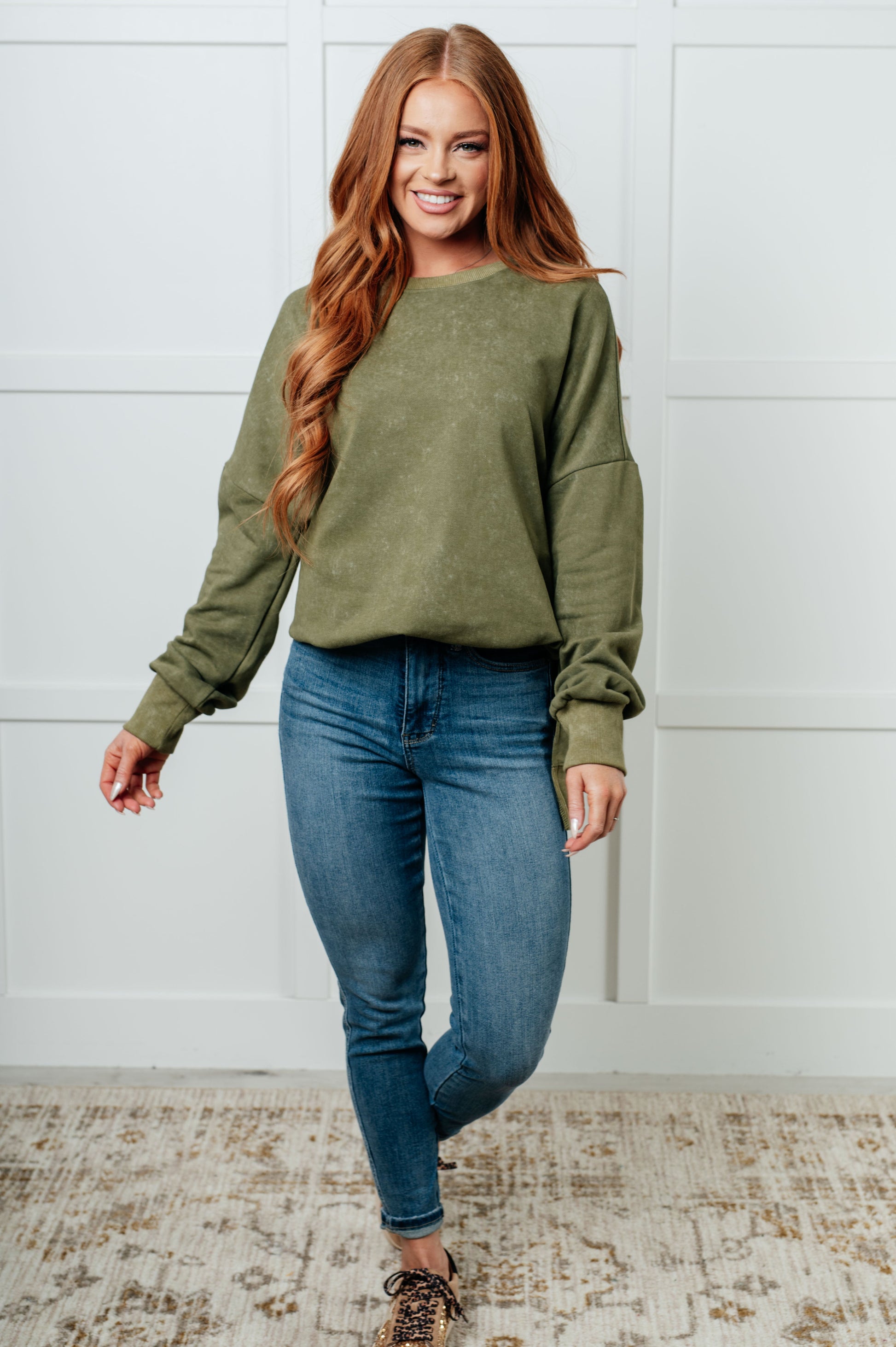 No Plain Jane Oversized Sweatshirt in Green Ave Shops