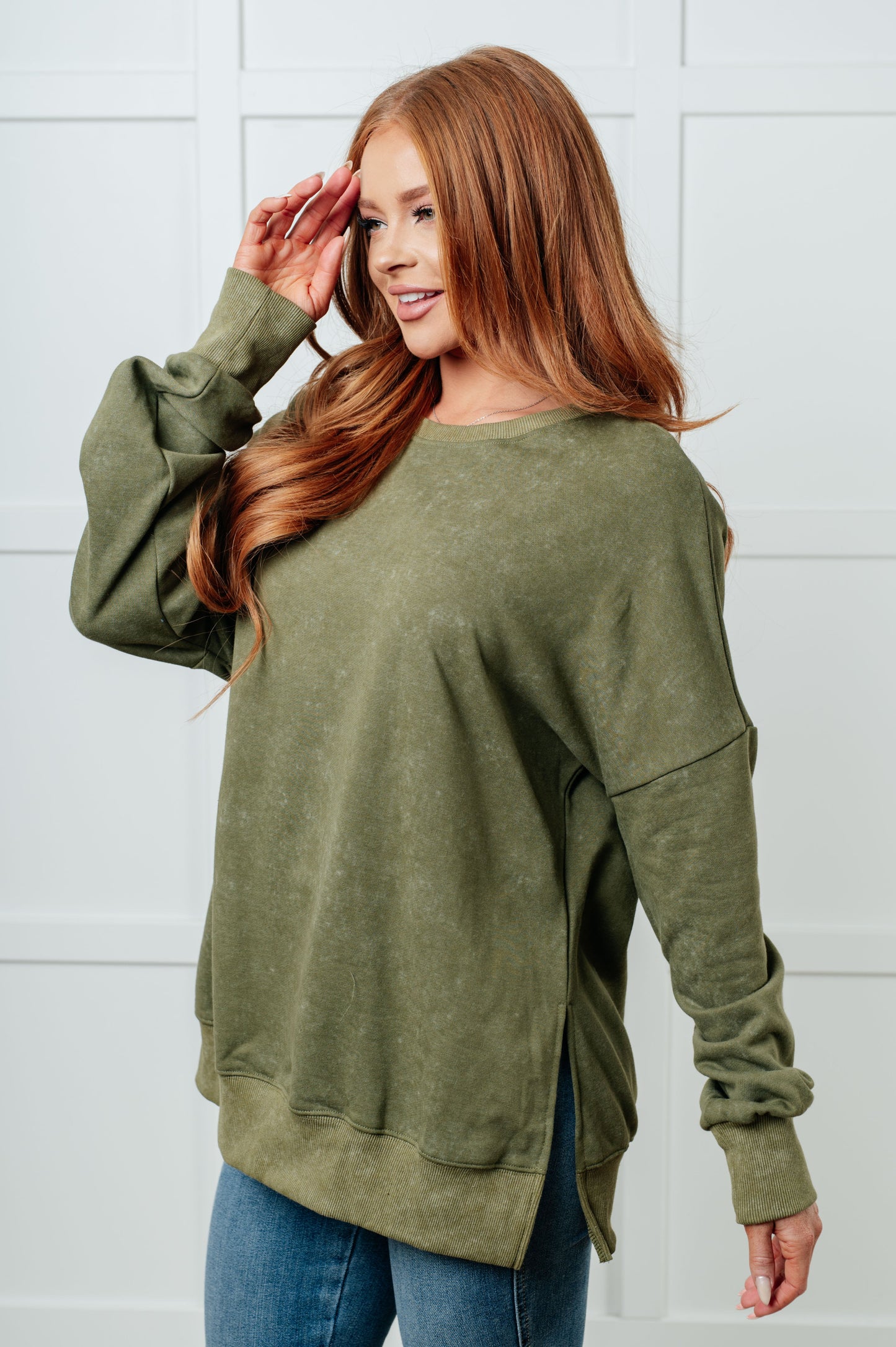 No Plain Jane Oversized Sweatshirt in Green Ave Shops