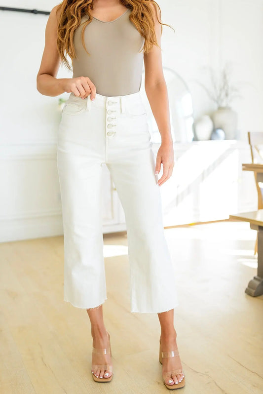 Not Too Salty High Rise Wide Leg Cropped Jeans Ave Shops