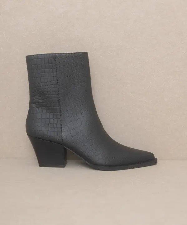 OASIS SOCIETY Miley - Alligator Print Booties KKE Originals