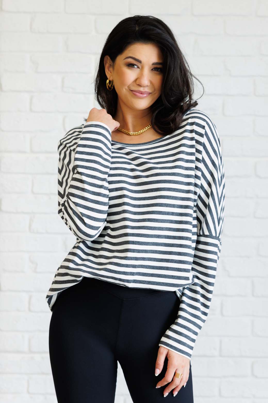Obviously Mine Striped Oversized Top Ave Shops
