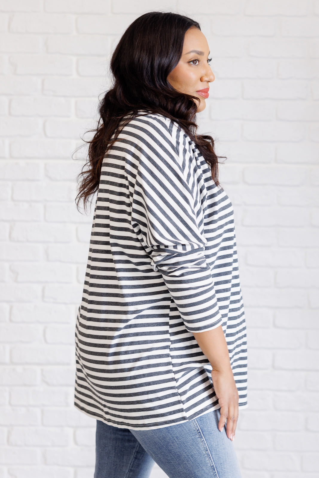 Obviously Mine Striped Oversized Top Ave Shops