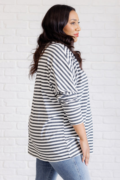 Obviously Mine Striped Oversized Top Ave Shops