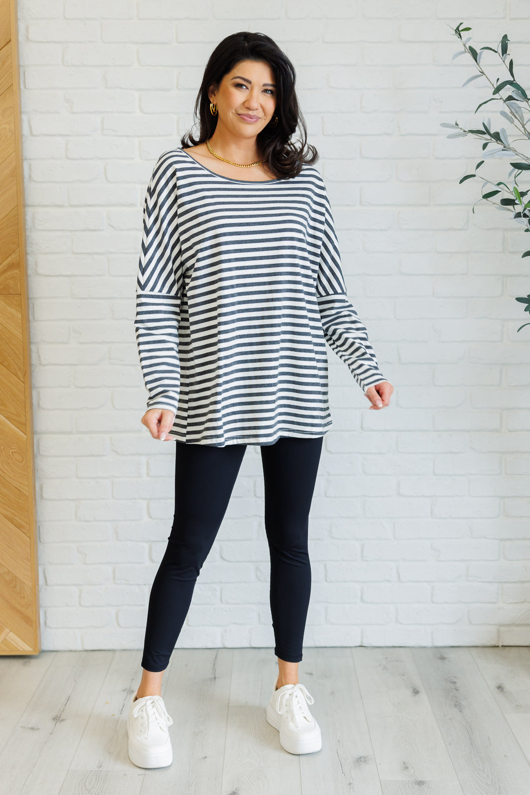 Obviously Mine Striped Oversized Top Ave Shops