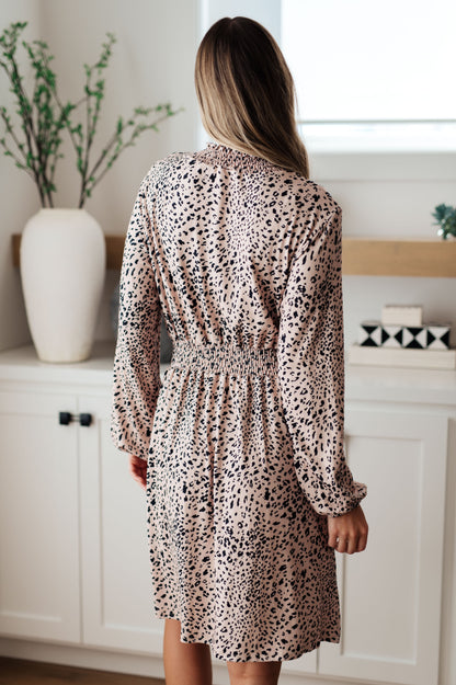 Ophelia Animal Print Shirred Waist Dress Ave Shops