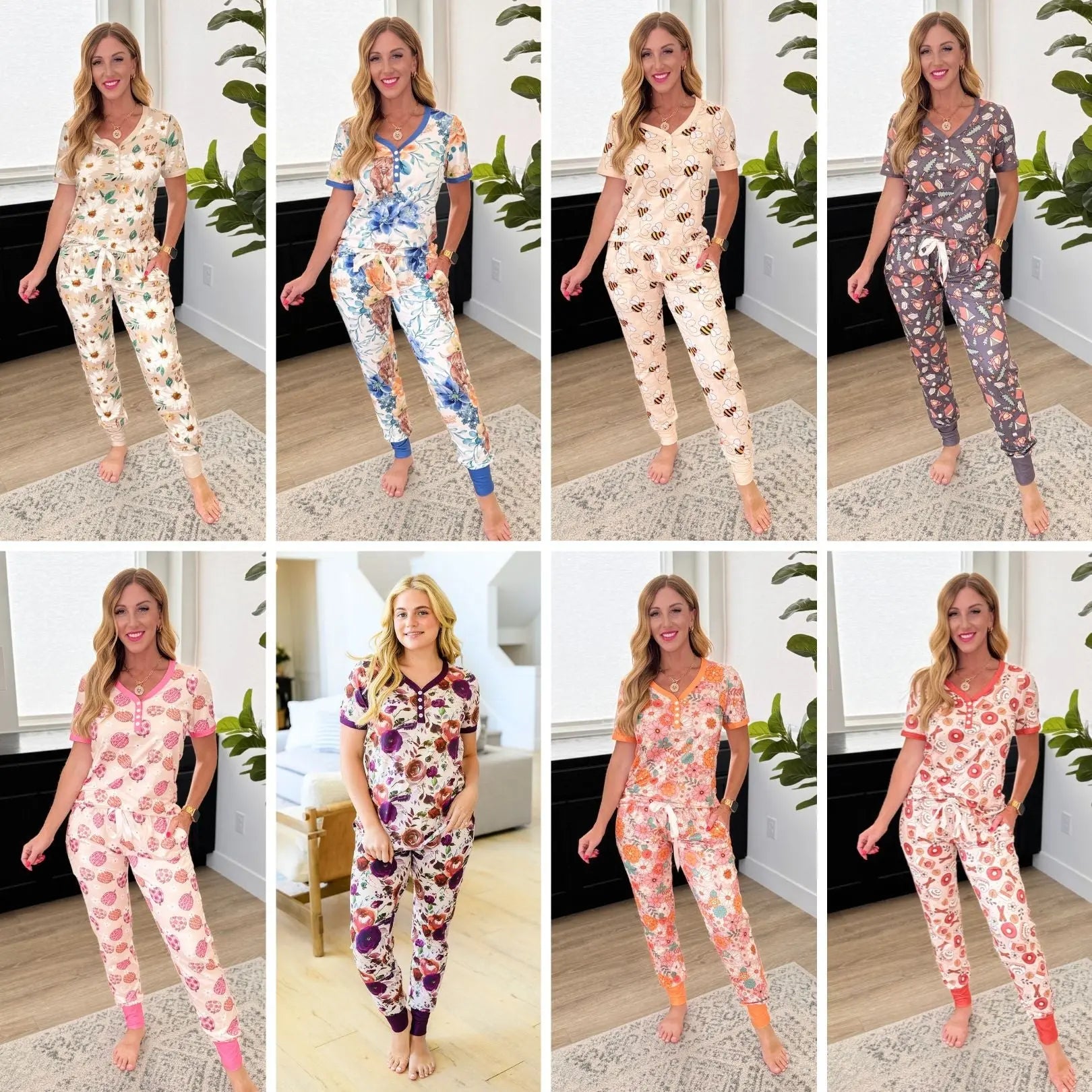 PREORDER: Short Sleeve Jogger Pajama Set in Eight Prints Ave Shops