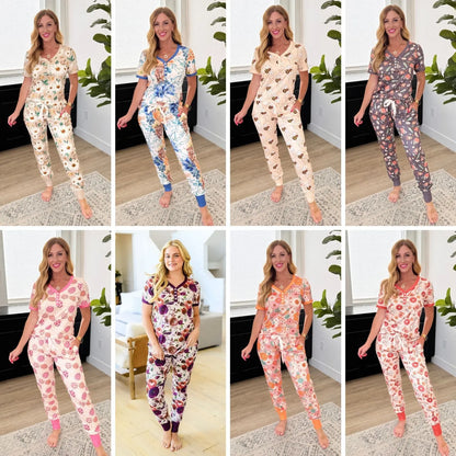 PREORDER: Short Sleeve Jogger Pajama Set in Eight Prints Ave Shops