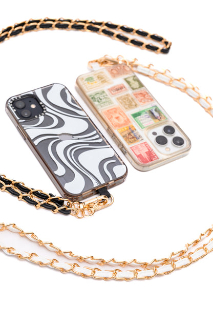 PU Leather Gold Chain Cell Phone Lanyard Set of 2 Ave Shops