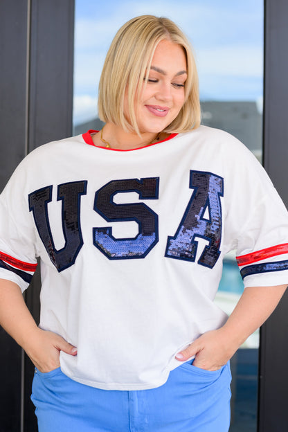 Party In The USA Drop Shoulder Top Ave Shops