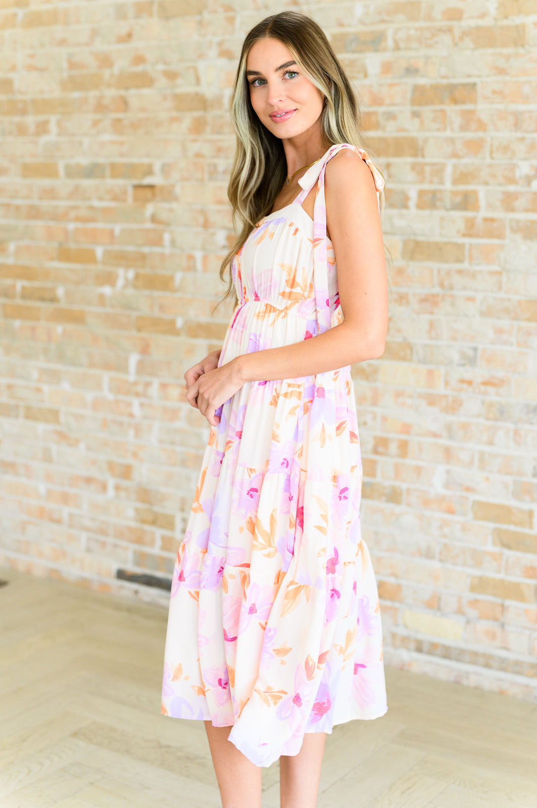 Pastel Petals Floral Midi Dress Ave Shops