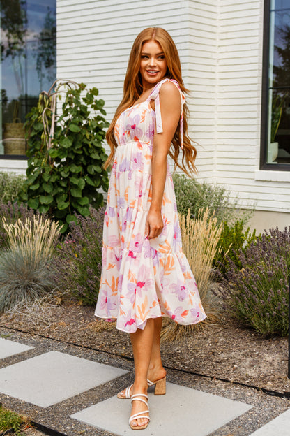 Pastel Petals Floral Midi Dress Ave Shops