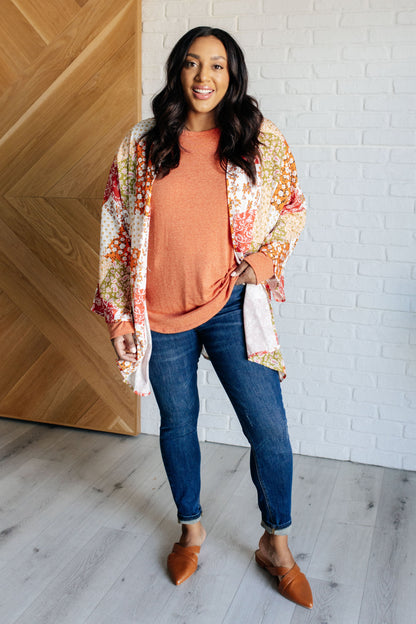 Patchwork of Feelings Mixed Floral Kimono Ave Shops