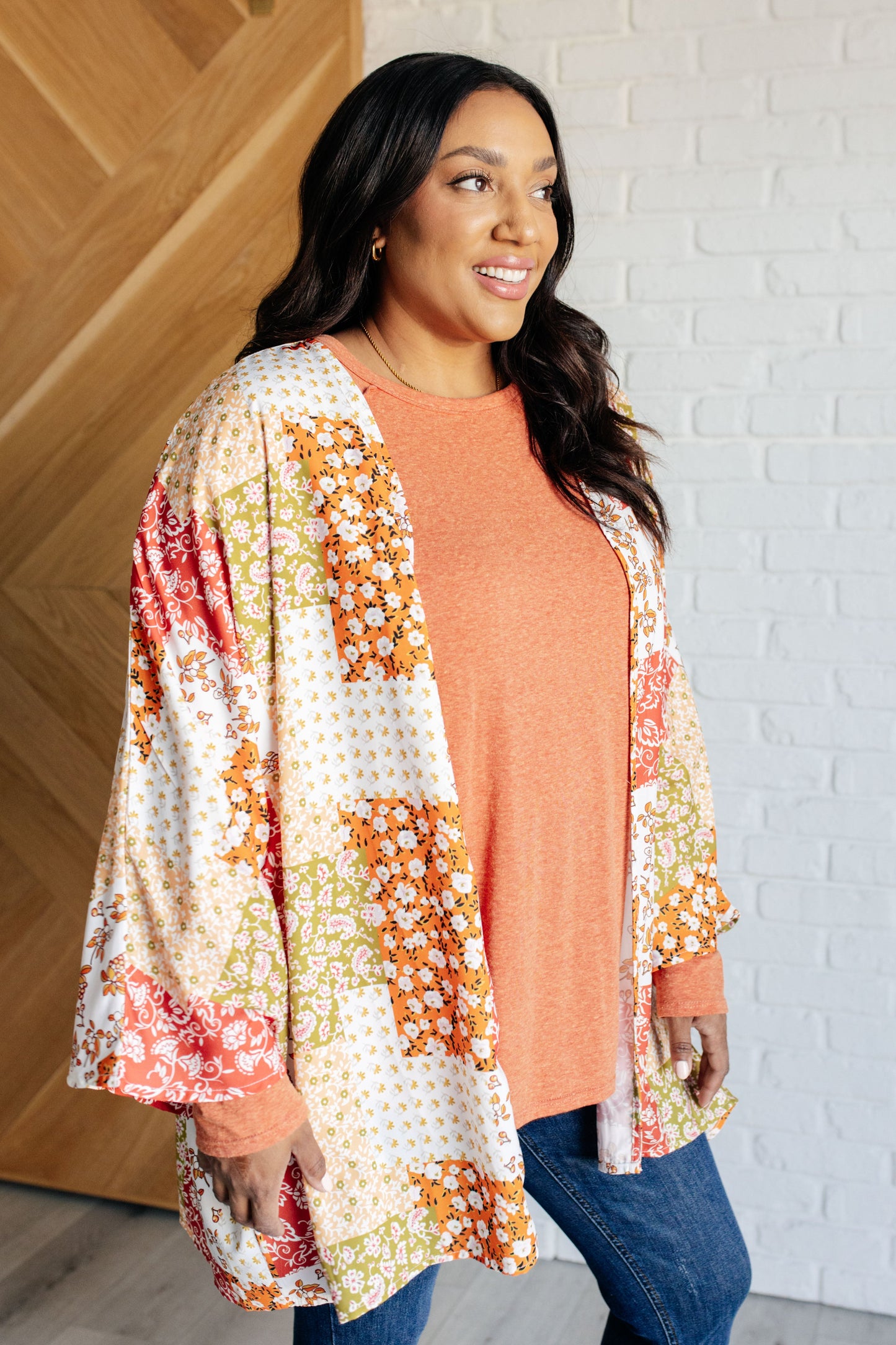 Patchwork of Feelings Mixed Floral Kimono Ave Shops