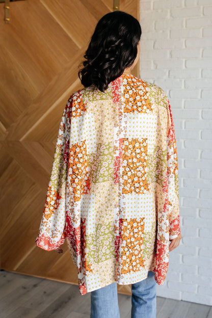 Patchwork of Feelings Mixed Floral Kimono Ave Shops