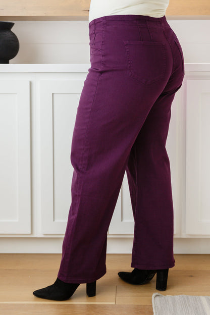 Petunia High Rise Wide Leg Jeans in Plum Ave Shops