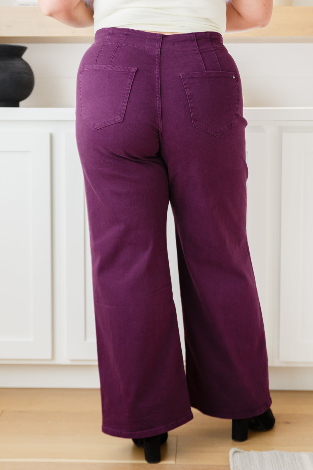 Petunia High Rise Wide Leg Jeans in Plum Ave Shops