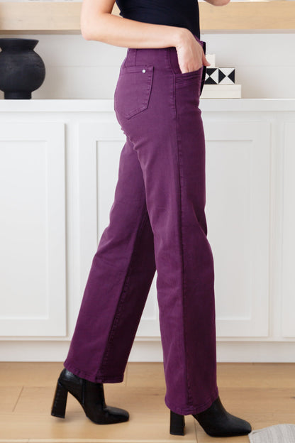 Petunia High Rise Wide Leg Jeans in Plum Ave Shops