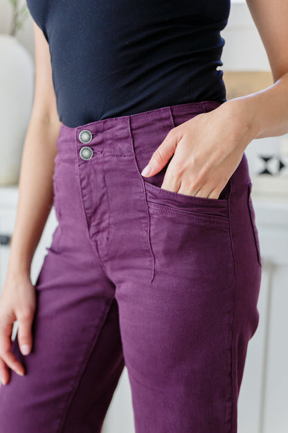 Petunia High Rise Wide Leg Jeans in Plum Ave Shops