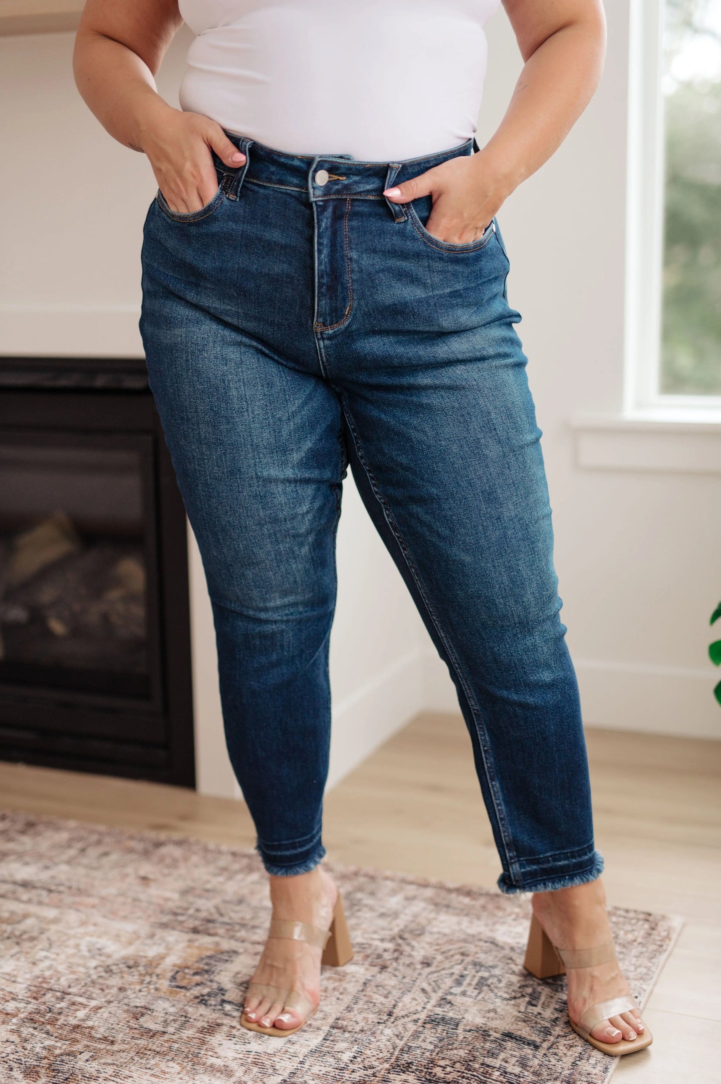 Phillipa High Rise Release Hem Slim Jeans Ave Shops