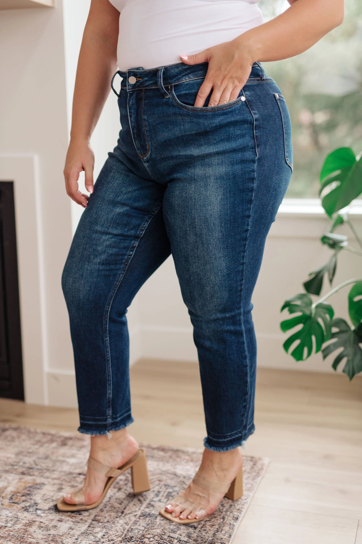 Phillipa High Rise Release Hem Slim Jeans Ave Shops