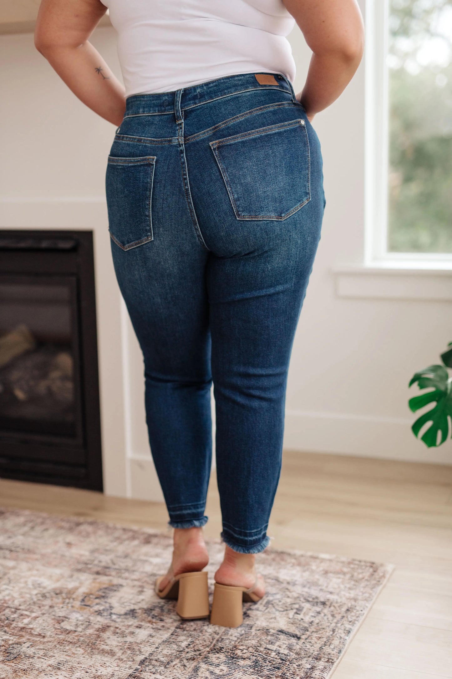 Phillipa High Rise Release Hem Slim Jeans Ave Shops