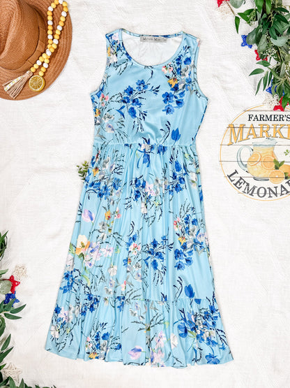 Michelle Mae Bailey Dress - Light Blue Floral Bliss