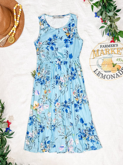 Michelle Mae Bailey Dress - Light Blue Floral Bliss