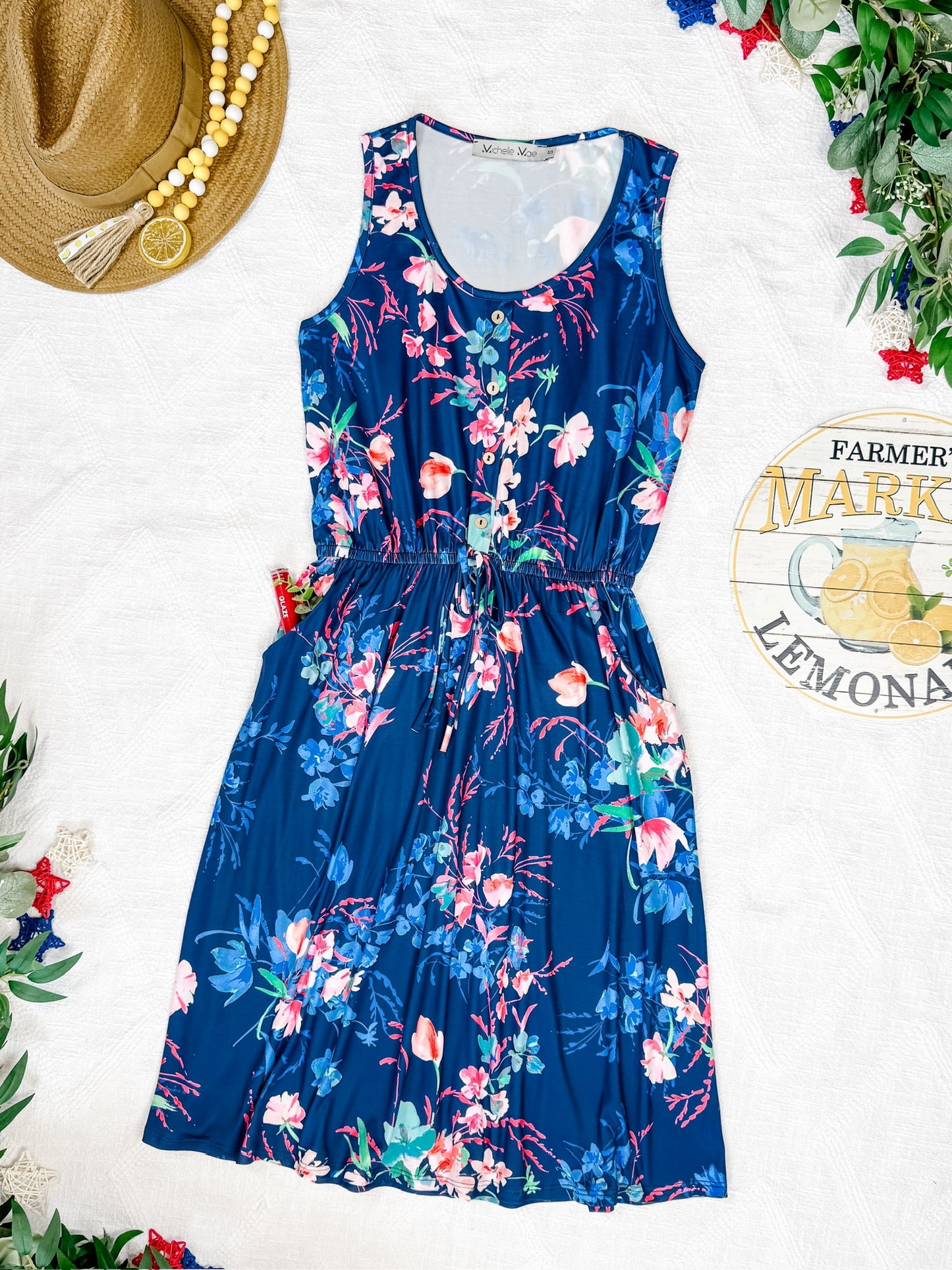 Michelle Mae Sadie Dress - Navy Floral Bliss